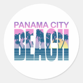 Adesivo Redondo Praia da Cidade do Panamá