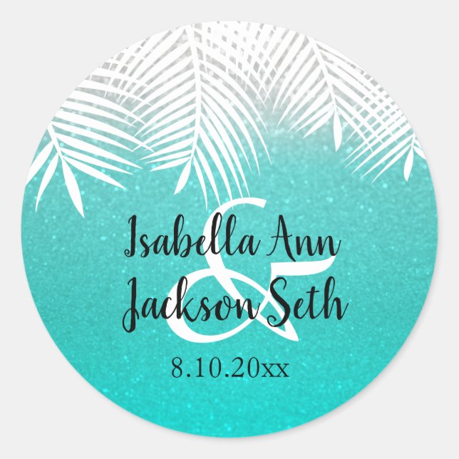 Adesivo Redondo Praia da Glitter (Frente)