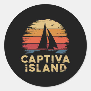 Adesivo Redondo Praia da Ilha Captiva Flórida Fl Surfe Pesca Va