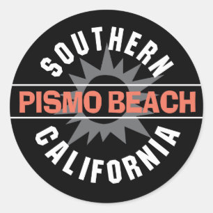 Adesivo Redondo Praia de Califórnia do sul - de Pismo
