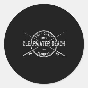 Adesivo Redondo Praia de Clearwater Fl Cruzes de Varas de Pesca Vi