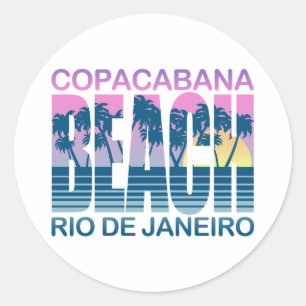 Adesivo Redondo Praia de Copacabana
