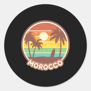 Adesivo Redondo Praia de Marrocos Gif de Lembrança de Surf Legal e