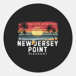 Adesivo Redondo Praia de Surfboard Point Pleasant Nova Jersey