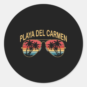 Adesivo Redondo Praia Del Carmen México Homens Mulheres Lembrança