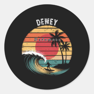 Adesivo Redondo Praia Dewey Delaware Surfing na Praia