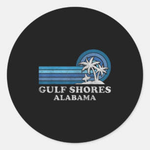 Adesivo Redondo Praia Gulf Shores Alabama Férias de Verão em Famíl