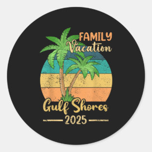 Adesivo Redondo Praia Gulf Shores Alabama Férias em Família 2025 V