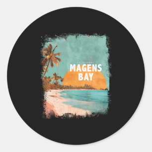 Adesivo Redondo Praia Magens Y St Thomas Ilhas Virgens Férias Tril