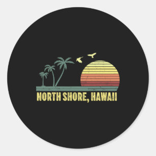 Adesivo Redondo Praia Norte Oahu Havaí Lembrança Surf Havaiano