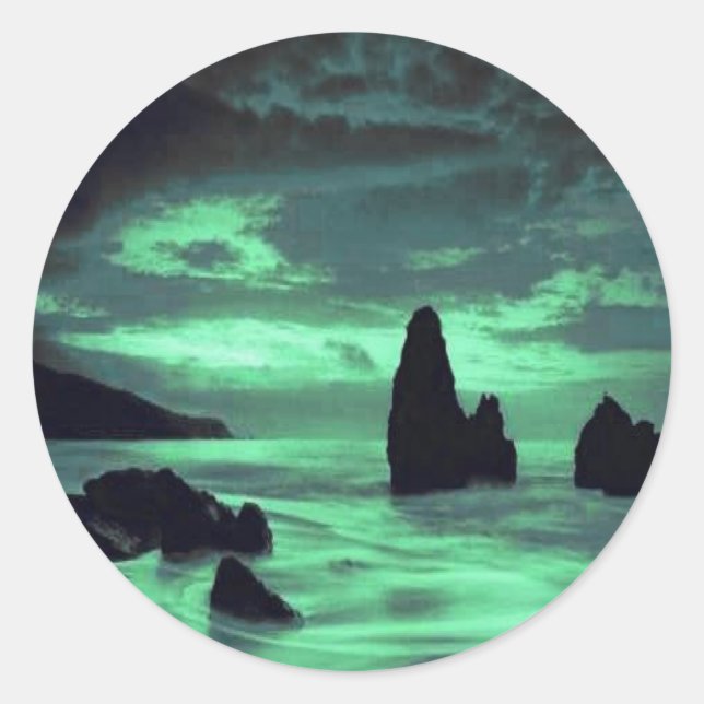 Adesivo Redondo Praia, Rocks (Frente)