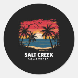 Adesivo Redondo Praia Salt Creek Califórnia Surfista Palmeira