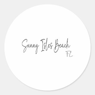 Adesivo Redondo Praia Sunny Isles Flórida Ca Retro
