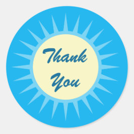 Adesivo Redondo Praia Tropical Obrigado Sticker