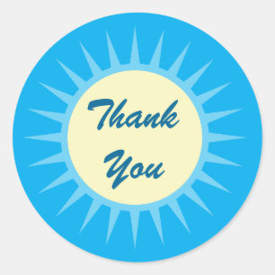 Adesivo Redondo Praia Tropical Obrigado Sticker