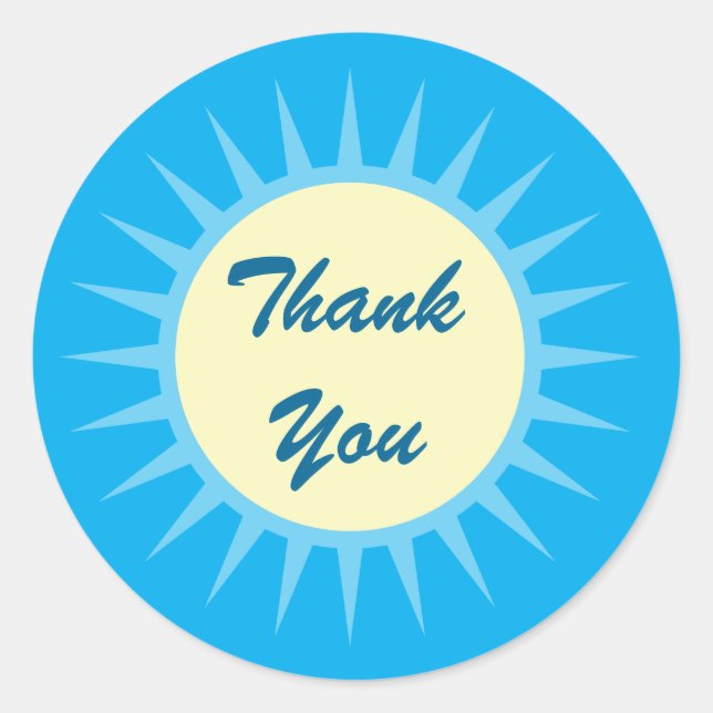 Adesivo Redondo Praia Tropical Obrigado Sticker (Frente)