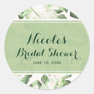 Adesivo Redondo Praia Tropical Verde Elegante Deixa Favor