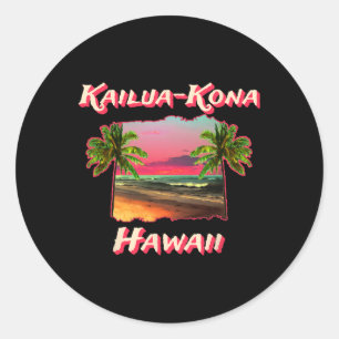 Adesivo Redondo Praias De Kailua-Kona Havaí