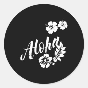 Adesivo Redondo Prancha de Surf Aloha Surfing Havaiana Homens Mulh