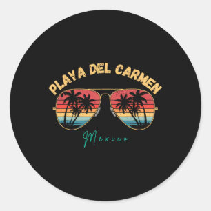 Adesivo Redondo Prancha de Surf Souvenir Playa Del Carmen México