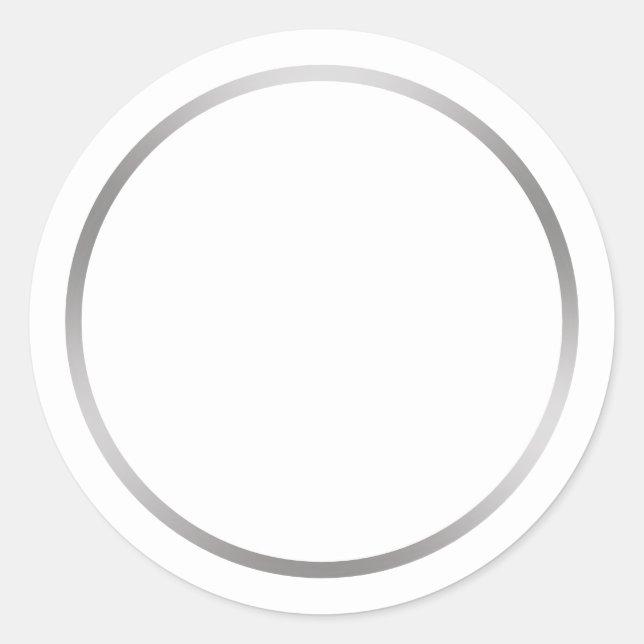Adesivo Redondo Prata branca simples e falsa (Frente)
