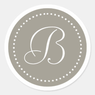 Adesivo Redondo Prata de alumínio redonda do monograma/beira