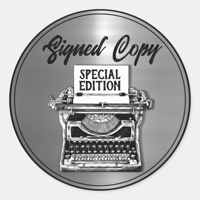 Adesivo Redondo Prata de cópia assinada da edição especial (Frente)