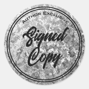Adesivo Redondo Prata de Cópia Assinada pelo Autor