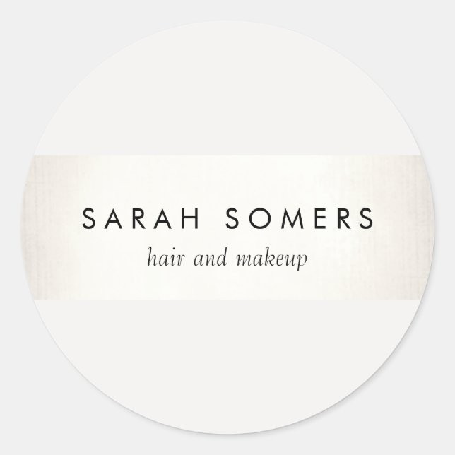 Adesivo Redondo Prata de FAUX Moderna Branca Elegante Na moda (Frente)