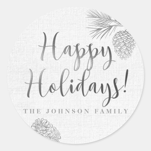 Adesivo Redondo Prata de Prata, Feriado (Frente)