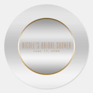 Adesivo Redondo Prata e Dourada Alegante de Glam Casado