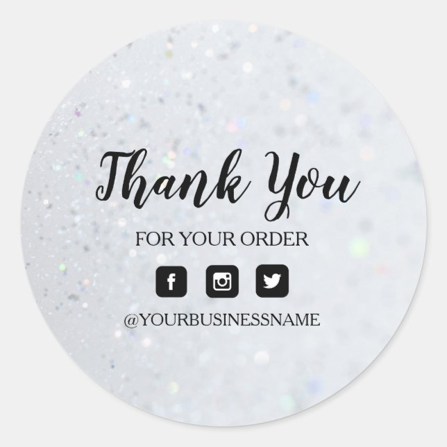 Adesivo Redondo prata holográfica | Elegância e harmonia (Frente)