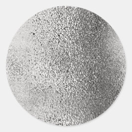 Adesivo Redondo Prata Metálica Simples Faux.