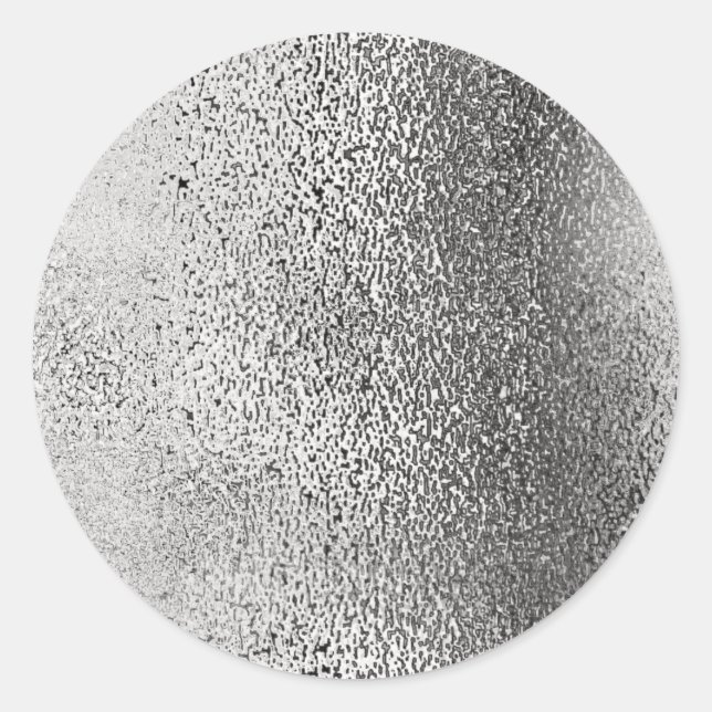 Adesivo Redondo Prata Metálica Simples Faux.