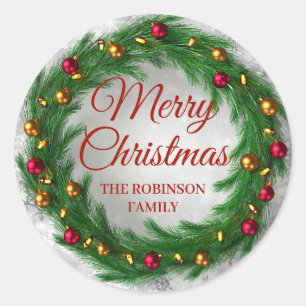 Adesivo Redondo Prata Natal Inverno Fúria Festiva