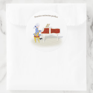 Adesivo Redondo Prática Mantém Piano Perfeito Em Mozart Reproduz