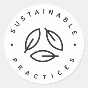 Adesivo Redondo Práticas sustentáveis
