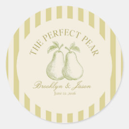 Adesivo Redondo Pratos de Papel Perfect Pear Chá de Noiva