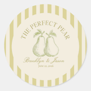 Adesivo Redondo Pratos de Papel Perfect Pear Chá de Noiva