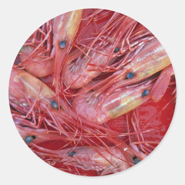 Adesivo Redondo Prawns da Colúmbia Britânica, textura do Canadá (Frente)