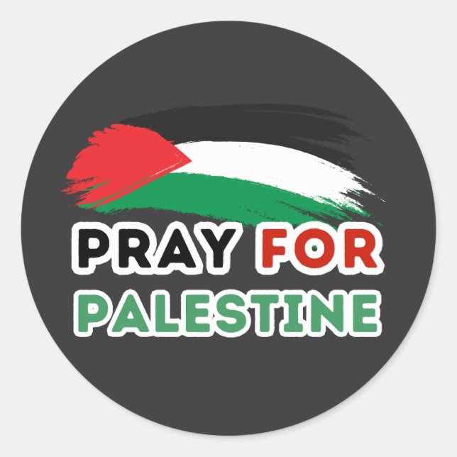 ADESIVO REDONDO PRAY FOR PALESTINE (Frente)