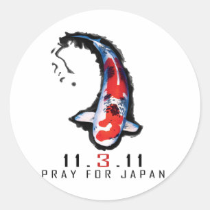 Adesivo Redondo Pray para Japão