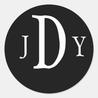 Adesivo Redondo Pré-disquete com Vinheta Monograma Redonda