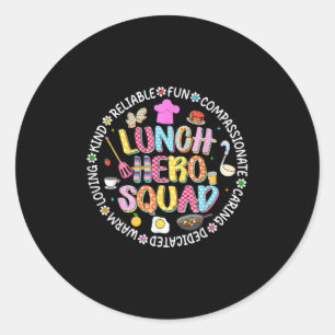 Adesivo Redondo Pré-Disquete De Volta Ao Café Da Lady Squad, Almoç