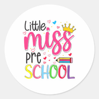 Adesivo Redondo Pré-escola Little Miss Ck para meninas pré-escolar