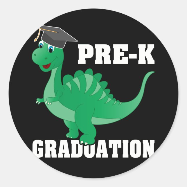 Adesivo Redondo Pré-Escolar Graduação Dinossauro Pré K (Frente)