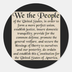 Adesivo Redondo Preâmbulo à constituição dos Estados Unidos