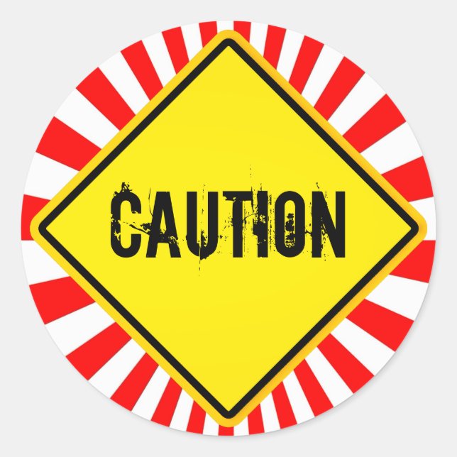 Adesivo Redondo precaução (Frente)