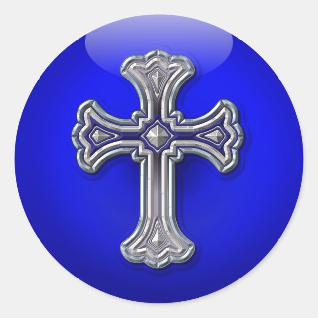 Adesivo Redondo Prece De Linha Azul Fino Para Segurança (Frente)