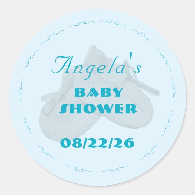 Adesivo Redondo Precious Bundle Boy Baby Shower  (Frente)